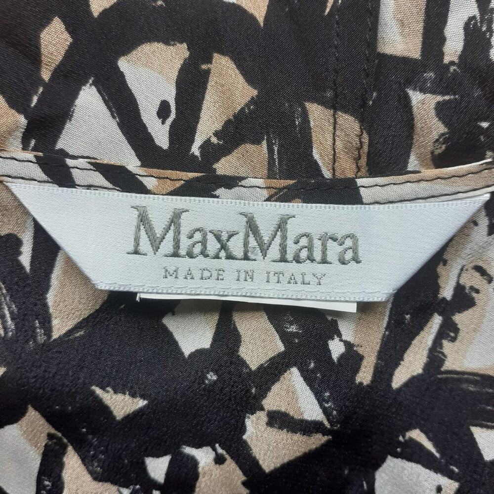 Max Mara Flutter Front Printed Silk Shift Dress - image 8